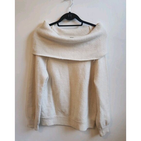Free People Off The Shoulder Ivory Sweater Size S - Picture 1 of 4